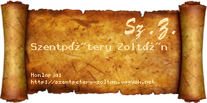 Szentpétery Zoltán névjegykártya