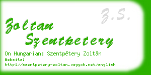 zoltan szentpetery business card