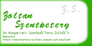 zoltan szentpetery business card